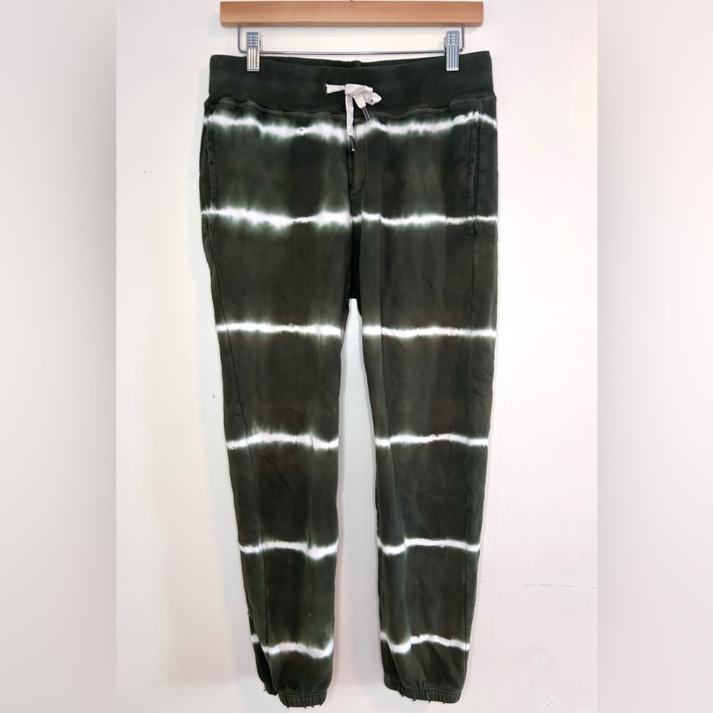 NSF Sayde Olive Green and White Tie-Dye Sweatpants Joggers Sz M